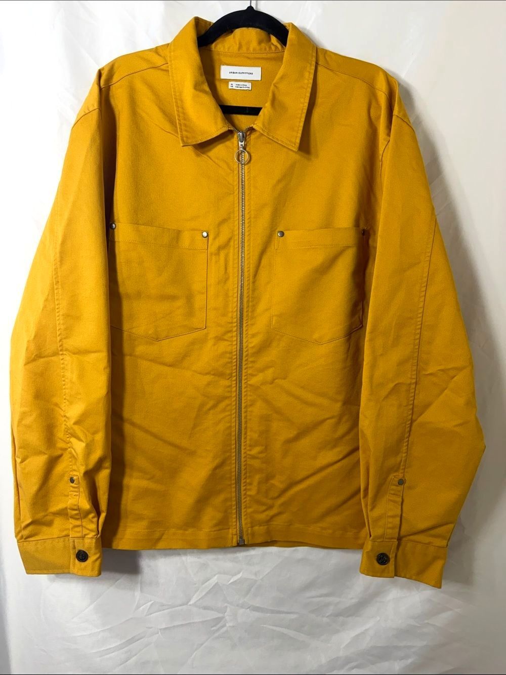 Urban Outfitters Full Zip Mechanic Jacket Utility Workwear Twill Mustard XL
